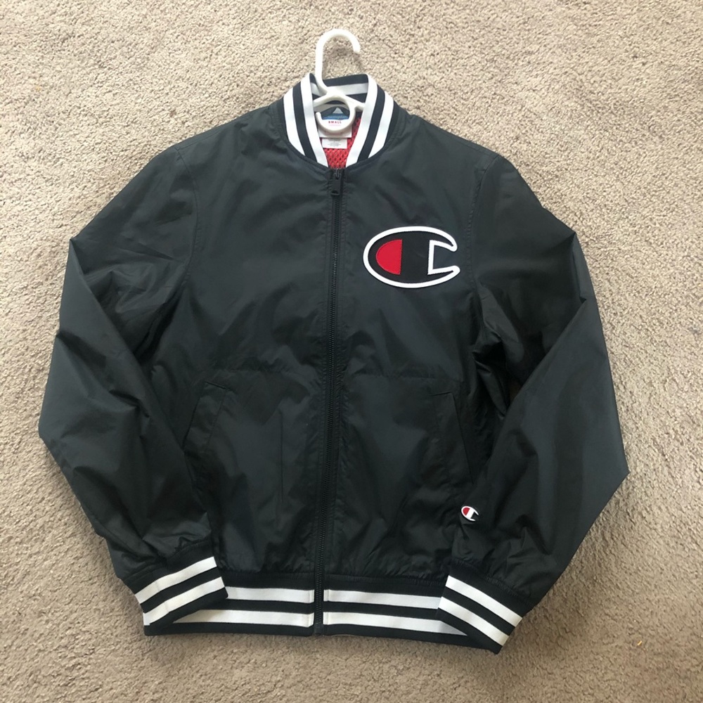 Champion Jacket with red mesh interior lining